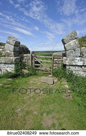 Stock Photo - "Gate with a stonearch, Hadrian's Wall, England, United Kingdom, Europe". Fotosearch