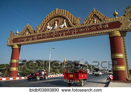 "Gate with inscription, road, Sagaing, Sagaing Region, Myanmar, Asia" View Large Photo Image Stock Image - "Gate with inscription, road, Sagaing, Sagaing Region, Myanmar, Asia". Fotosearch