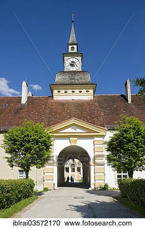 "Gate with the gate tower in Wilhelmshof courtyard, Schleissheim Old Palace, Oberschleissheim, Upper Bavaria, Bavaria, Germany, Europe" View Large Photo Image Stock Image - "Gate with the gate tower in Wilhelmshof courtyard, Schleissheim Old Palace, Oberschleissheim, Upper Bavaria, Bavaria, Germany, Europe". Fotosearch