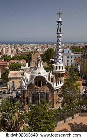 "Gatehouse of Parc Gueell by Antoni Gaudi, UNESCO World Heritage Site, Barcelona, Catalonia, Spain, Europe" View Large Photo Image Stock Photo - "Gatehouse of Parc Gueell by Antoni Gaudi, UNESCO World Heritage Site, Barcelona, Catalonia, Spain, Europe". Fotosearch