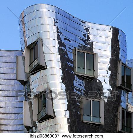 Stock Photo - "Gehry Buildings, Neuer Zollhof, Media Harbour, Dusseldorf, North Rhine-Westphalia, Germany, Europe". Fotosearch