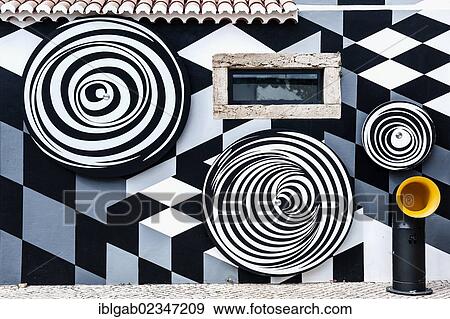 Stock Photo - "Geometric wall motives, Lagos, Algarve, Portugal, Europe". Fotosearch