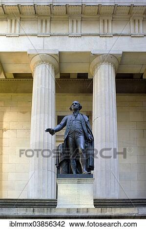 "George Washington Monument in front of Federal Hall, New York City, New York, USA" View Large Photo Image Stock Image - "George Washington Monument in front of Federal Hall, New York City, New York, USA". Fotosearch