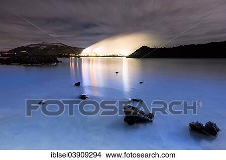 "Geothermal plant at night, Reykjavik, Capital Region, Iceland, Europe" View Large Photo Image Picture - "Geothermal plant at night, Reykjavik, Capital Region, Iceland, Europe". Fotosearch