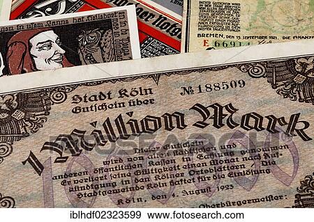 "German bank notes, emergency money, one million marks, city of Cologne" View Large Photo Image Stock Photo - "German bank notes, emergency money, one million marks, city of Cologne". Fotosearch