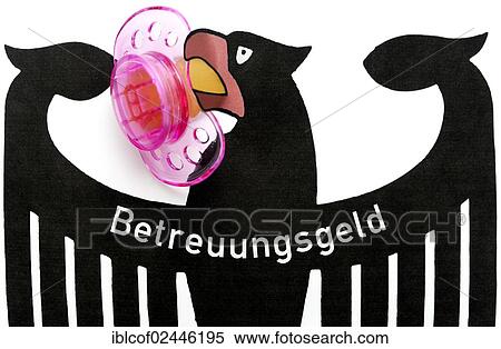 "German federal eagle with pacifier, symbolic image for child care subsidies" View Large Photo Image Stock Photography - "German federal eagle with pacifier, symbolic image for child care subsidies". Fotosearch