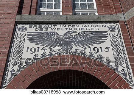 "German inscription """"erbaut in den Jahren des Weltkrieges 1914-1915"""", """"built during the Great War, 1914-1915"""", on a director's villa, Landskron-Brauerei, brewery, Gorlitz, Saxony, Germany, Europe" View Large Photo Image Stock Photo - "German inscription """"erbaut in den Jahren des Weltkrieges 1914-1915"""", """"built during the Great War, 1914-1915"""", on a director's villa, Landskron-Brauerei, brewery, Gorlitz, Saxony, Germany, Europe". Fotosearch