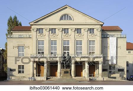 "German National Theatre, Goethe-Schiller Monument, Weimar, Thuringia, Germany, Europe" View Large Photo Image Stock Image - "German National Theatre, Goethe-Schiller Monument, Weimar, Thuringia, Germany, Europe". Fotosearch