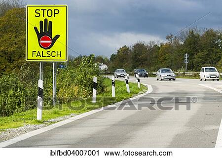 "German signpost indicating not to enter the highway in the wrong direction, Passau, Bavaria, Germany, Europe" View Large Photo Image Stock Image - "German signpost indicating not to enter the highway in the wrong direction, Passau, Bavaria, Germany, Europe". Fotosearch
