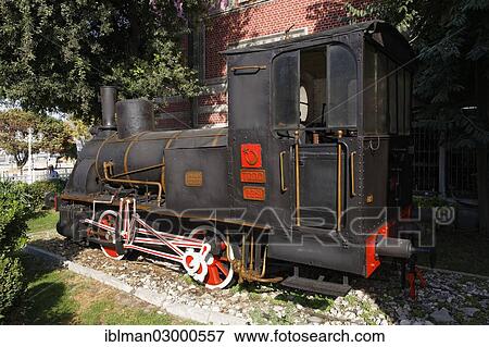 Stock Photo - "German steam locomotive, memorial in front of the Istanbul Sirkeci Terminal or Istanbul Terminal, terminus of the Orient Express, Eminonu, Istanbul, European side, Istanbul Province, Turkey, European side, Europe". Fotosearch