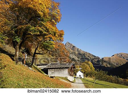 Stock Image - Gerstruben village, Dietersbachtal, Oberstdorf community, Allgaeu Alps, Upper Oberallgaeu district, Allgaeu, Swabia, Bavaria, Germany, Europe. Fotosearch