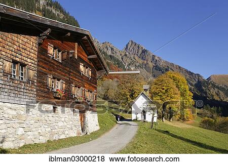 Stock Photo - "Gerstruben with Hoefats mountain, Allgaeu Alps, Oberstdorf, Oberallgau, Allgau, Swabia, Bavaria, Germany, Europe". Fotosearch