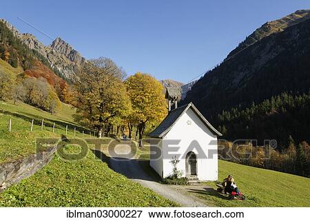 Stock Photo - "Gerstruben with Hoefats mountain, Dietersbachtal valley, Allgaeu Alps, Oberstdorf, Oberallgau, Allgau, Swabia, Bavaria, Germany, Europe". Fotosearch