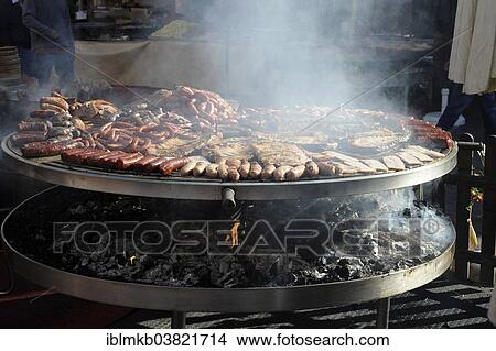 "Giant barbecue at the annual All Saints Market in Cocentaina, Alicante province, Spain, Europe" View Large Photo Image Picture - "Giant barbecue at the annual All Saints Market in Cocentaina, Alicante province, Spain, Europe". Fotosearch