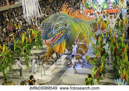 "Giant green iguana, parade of the Academicos do Grande Rio samba school during the Carnival in Rio de Janeiro in 2013, Sambodromo, Rio de Janeiro, Rio de Janeiro State, Brazil, South America" View Large Photo Image Stock Photo - "Giant green iguana, parade of the Academicos do Grande Rio samba school during the Carnival in Rio de Janeiro in 2013, Sambodromo, Rio de Janeiro, Rio de Janeiro State, Brazil, South America". Fotosearch
