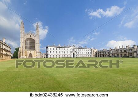 Stock Photography - "Gibbs building and King's College chapel, Cambridge, England, United Kingdom, Europe". Fotosearch