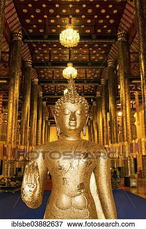 "Gilded Buddha at the entrance of Wat Chedi Luang Temple, Chiang Mai, Northern Thailand, Thailand, Asia" View Large Photo Image Stock Photo - "Gilded Buddha at the entrance of Wat Chedi Luang Temple, Chiang Mai, Northern Thailand, Thailand, Asia". Fotosearch