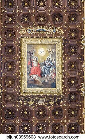 "Gilded coffered ceiling, detail, painting of the Holy Trinity, Lecce Baroque, Santa Croce, Lecce, Apulia, Italy, Europe" View Large Photo Image Stock Image - "Gilded coffered ceiling, detail, painting of the Holy Trinity, Lecce Baroque, Santa Croce, Lecce, Apulia, Italy, Europe". Fotosearch