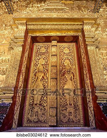 "Gilded entrance doors of Wat Mai Temple, Luang Prabang, Luang Prabang Province, Laos, Asia" View Large Photo Image Stock Image - "Gilded entrance doors of Wat Mai Temple, Luang Prabang, Luang Prabang Province, Laos, Asia". Fotosearch