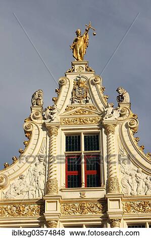 "Gilded statues on the Palace of Justice or Gerechsthof, Bruges, West Flanders, Flemish Region, Belgium, Europe" View Large Photo Image Stock Photo - "Gilded statues on the Palace of Justice or Gerechsthof, Bruges, West Flanders, Flemish Region, Belgium, Europe". Fotosearch