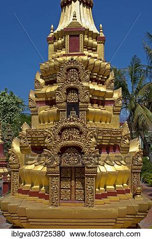 "Gilded stupa at Wat Preah Prohm Rath, Siem Reap, Siem Reap Province, Cambodia, Asia" View Large Photo Image Stock Image - "Gilded stupa at Wat Preah Prohm Rath, Siem Reap, Siem Reap Province, Cambodia, Asia". Fotosearch