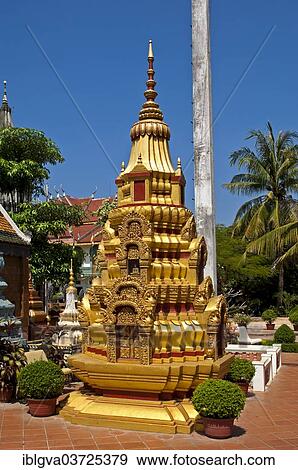 "Gilded stupa at Wat Preah Prohm Rath, Siem Reap, Siem Reap Province, Cambodia, Asia" View Large Photo Image Stock Photo - "Gilded stupa at Wat Preah Prohm Rath, Siem Reap, Siem Reap Province, Cambodia, Asia". Fotosearch