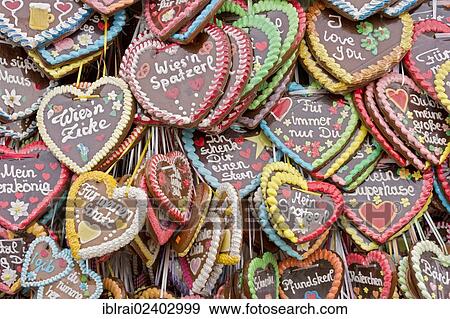 "Gingerbread hearts, Wies'n, Oktoberfest, Munich, Upper Bavaria, Bavaria, Germany, Europe" View Large Photo Image Stock Photo - "Gingerbread hearts, Wies'n, Oktoberfest, Munich, Upper Bavaria, Bavaria, Germany, Europe". Fotosearch