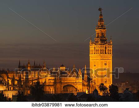 "Giralda and Cathedral, illuminated at dusk, Seville, Seville province, Andalucia, Spain, Europe" View Large Photo Image Stock Image - "Giralda and Cathedral, illuminated at dusk, Seville, Seville province, Andalucia, Spain, Europe". Fotosearch