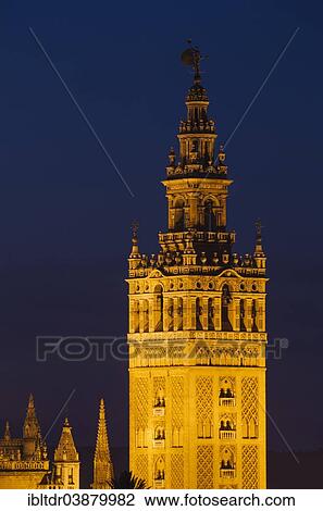 "Giralda, illuminated at dusk, Seville, Seville province, Andalucia, Spain, Europe" View Large Photo Image Stock Image - "Giralda, illuminated at dusk, Seville, Seville province, Andalucia, Spain, Europe". Fotosearch