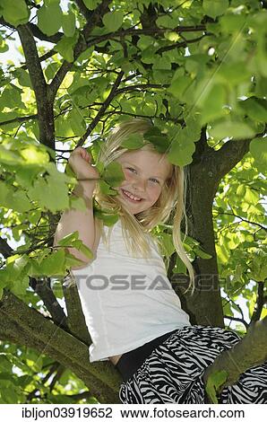 "Girl, 8 years, climbs in a tree, Sweden, Europe" View Large Photo Image Stock Image - "Girl, 8 years, climbs in a tree, Sweden, Europe". Fotosearch