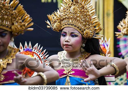 Stock Photography - "Girl during a Barong dance, Ubud, Bali, Indonesia, Asia". Fotosearch