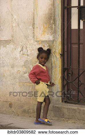 Stock Image - "Girl, Old Havana, Havana, Cuba, North America". Fotosearch