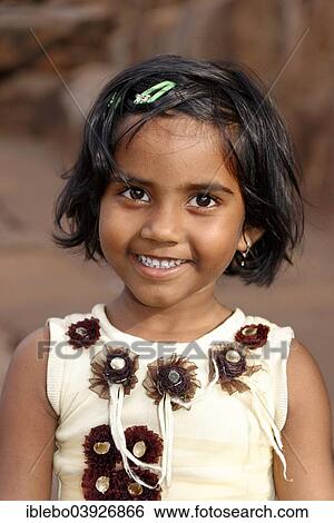 Stock Photograph - "Girl, portrait, Badami, Karnataka, South India, India, Asia". Fotosearch