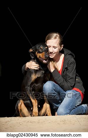 Girl with a Doberman View Large Photo Image Stock Photography - Girl with a Doberman. Fotosearch