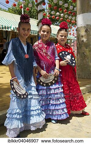 "Girls, flamenco dancers at the Feria de Abril, Seville, Andalucia, Spain, Europe" View Large Photo Image Stock Photo - "Girls, flamenco dancers at the Feria de Abril, Seville, Andalucia, Spain, Europe". Fotosearch