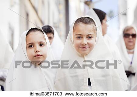 "Girls taking part in the Easter procession in the historic centre, Vegueta, Las Palmas, Gran Canaria, Canary Islands, Spain, Europe" View Large Photo Image Stock Image - "Girls taking part in the Easter procession in the historic centre, Vegueta, Las Palmas, Gran Canaria, Canary Islands, Spain, Europe". Fotosearch