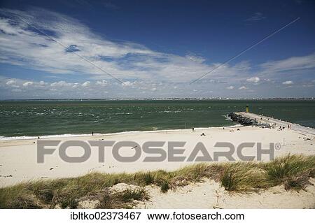 Gironde Rivière Estuaire Océan Atlantique Plage Près Le Verdon Sur Mer Département De Gironde Aquitaine Région France Europe Banque De