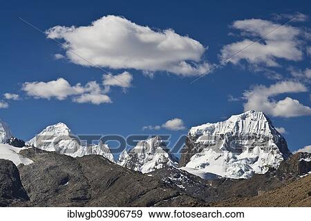 "Glaciated, snow-capped peaks, Mt Nevado Trapecio on the right, Cordillera Huayhuash mountain range, Northern Peru, Peru, South America" View Large Photo Image Stock Photo - "Glaciated, snow-capped peaks, Mt Nevado Trapecio on the right, Cordillera Huayhuash mountain range, Northern Peru, Peru, South America". Fotosearch