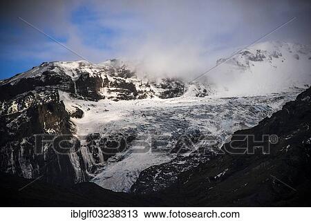 Stock Image - "Glacier tongue of Eyafjallajoekull Glacier, Thorsmork, Eyafjallajokull, Southern Region, Iceland, Europe". Fotosearch