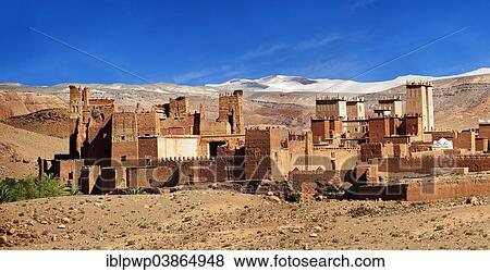 "Glaoui Kasbah in the foothills of the Atlas mountains, Tamdaght, Morroco" View Large Photo Image Stock Photo - "Glaoui Kasbah in the foothills of the Atlas mountains, Tamdaght, Morroco". Fotosearch