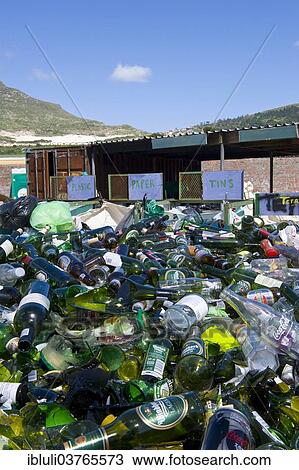 "Glass bottles at a collecting point for recycling, Hout Bay, Cape Town, South Africa, Africa" View Large Photo Image Stock Image - "Glass bottles at a collecting point for recycling, Hout Bay, Cape Town, South Africa, Africa". Fotosearch