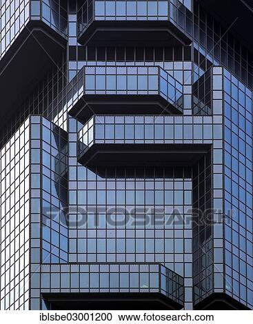 Stock Image - "Glass facade, Lippo Centre, Central District, Victoria Island, Central District, Hong Kong, Hong Kong Island, Hong kong, China, People's Republic of China, Asia". Fotosearch