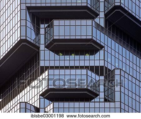 Stock Photo - "Glass facade, Lippo Centre, Central District, Victoria Island, Central District, Hong Kong, Hong Kong Island, Hong kong, China, People's Republic of China, Asia". Fotosearch
