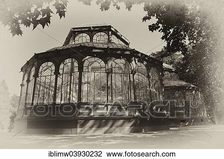 "Glass pavilion by Ricardo Velazquez Bosco, Crystal Palace, Palacio de Cristal, Retiro Park, Parque del Buen Retiro, Jardines del Buen Retiro, Madrid, Spain, Europe" View Large Photo Image Stock Image - "Glass pavilion by Ricardo Velazquez Bosco, Crystal Palace, Palacio de Cristal, Retiro Park, Parque del Buen Retiro, Jardines del Buen Retiro, Madrid, Spain, Europe". Fotosearch