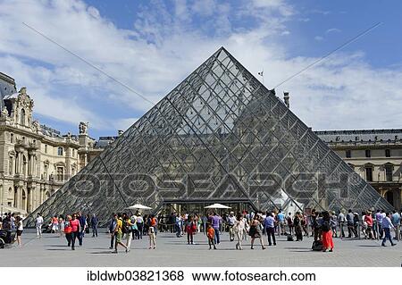 Stock Photo - "Glass pyramid, Palais du Louvre, 1st Arrondissement, Paris, France, Europe". Fotosearch