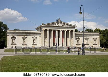 Stock Photo - "Glyptothek Museum on Koenigsplatz square, classicist building, Munchen, Bavaria, Germany, Europe". Fotosearch
