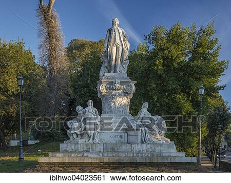 Stock Image - "Goethe Monument, marble, 1904, sculptor Gustav Eberlein, Pinciano, Rome, Lazio, Italy, Europe". Fotosearch