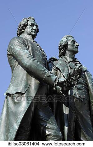 "Goethe-Schiller Monument, Weimar, Thuringia, Germany, Europe" View Large Photo Image Picture - "Goethe-Schiller Monument, Weimar, Thuringia, Germany, Europe". Fotosearch