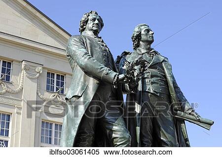 "Goethe-Schiller Monument, Weimar, Thuringia, Germany, Europe" View Large Photo Image Stock Photography - "Goethe-Schiller Monument, Weimar, Thuringia, Germany, Europe". Fotosearch