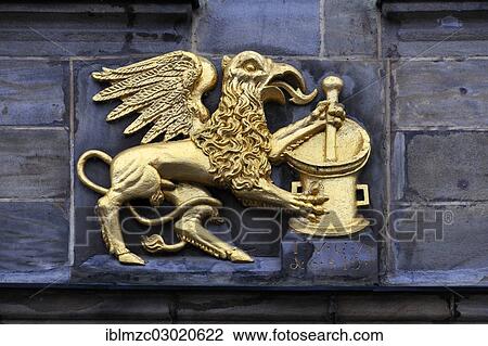 "Gold-coloured griffin with a mortar, on a pharmacy from 1610, Bayreuth, Upper Franconia, Bavaria, Germany, Europe" View Large Photo Image Stock Image - "Gold-coloured griffin with a mortar, on a pharmacy from 1610, Bayreuth, Upper Franconia, Bavaria, Germany, Europe". Fotosearch